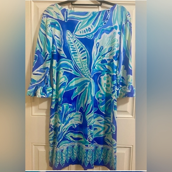 Lilly Pulitzer UPF50 Sophie Ruffle Blue Women’s Dress High Tide - Picture 7 of 7
